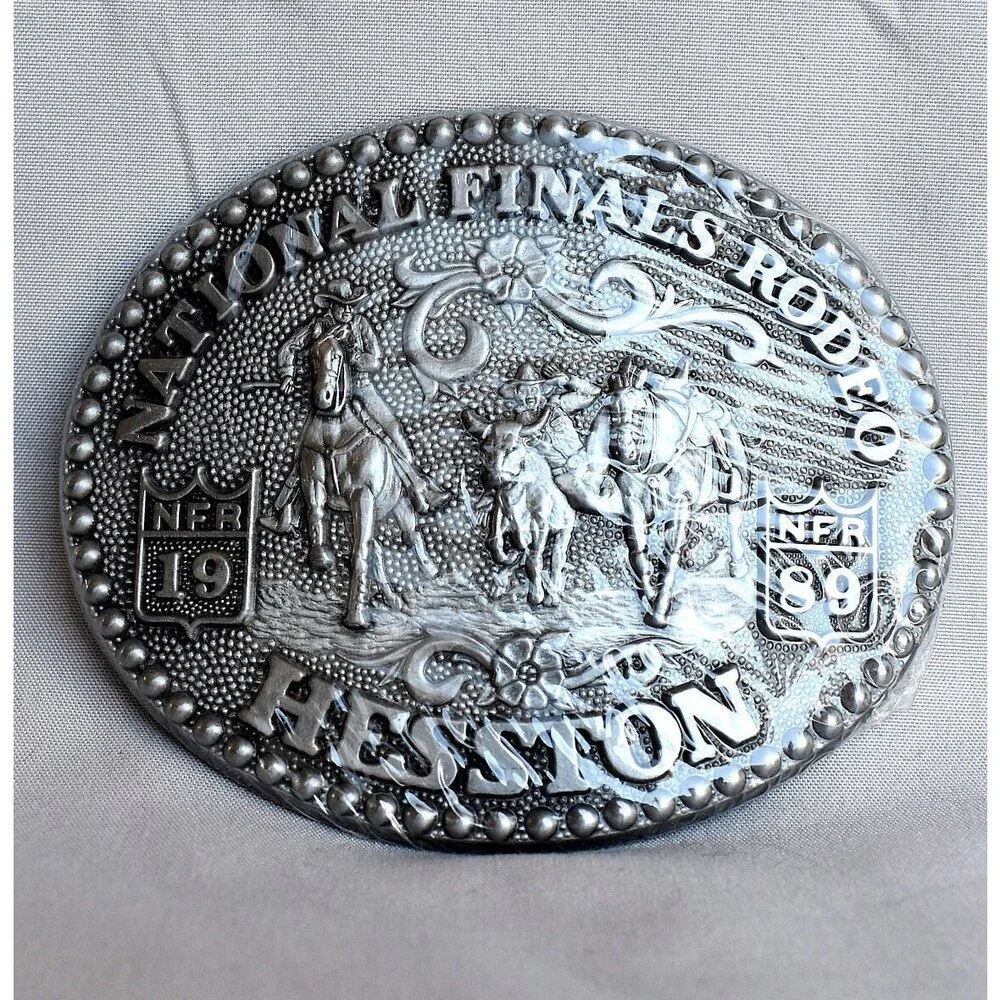 Belt Buckle Brand-New 1989 Hesston NFR National Finals Rodeo Western Cowboy